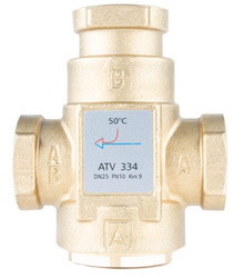 Zawór temperaturowy ATV 334, DN25, Rp1"kvs 9, 50°C